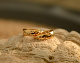 18K Gold Vermeil Huggie Creolen | 925 Sterling Silber CZ Stern Ausschnitt Creolen | Minimalistische zierliche Goldohrringe | Jeden Tag Schmuck Geschenk