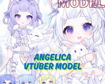LIVE 2D Model Angelica Vtuber Model for Sell [Premade Vtuber Model/YouTube Twitch Stream/FULLY RIGGED/Ready to use/Vtube Studio]