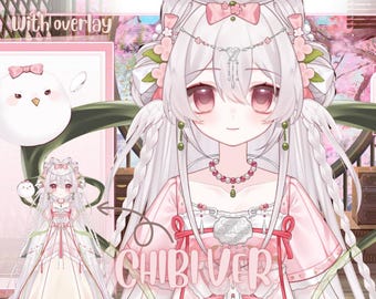 LIVE 2D Model Peach Blossom Vtuber Model for Sell [Premade Vtuber Model/YouTube Twitch Stream/FULLY RIGGED/Ready to use/Vtube Studio]