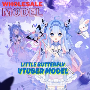 LIVE 2D Model Little Butterfly Vtuber Model for Sell [Premade Vtuber Model/YouTube Twitch Stream/FULLY RIGGED/Ready to use/Vtube Studio]