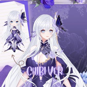 Live2D Vtuber Model Paganini Anime Girl | Custom Ready to Rig PNGTuber Model | Stream Avatar for Twitch YouTube VTuber
