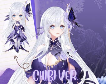 Live2D Vtuber Model Paganini Anime Girl | Custom Ready to Rig PNGTuber Model | Stream Avatar for Twitch YouTube VTuber