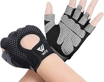 Weight Lifting Gloves Wrist Support Gym Gloves Men Women Leather Fitness Workout