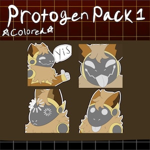Digital Protogen Furry Emote/Sticker Bases (Pack 1)