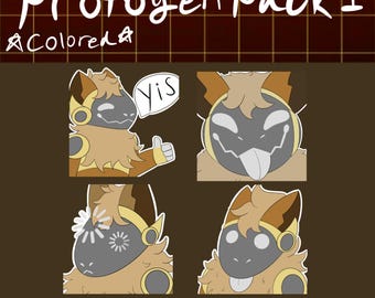 Digital Protogen Furry Emote/Sticker Bases (Pack 1)