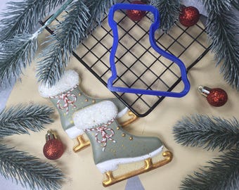 Christmas Ice Skate Cookie Cutter STL File | 3D Printer Model | One Size | Instant Download