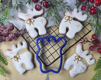Christmas Deer Cookie Cutter STL File | 3D Printer Model | One Size | Instant Download