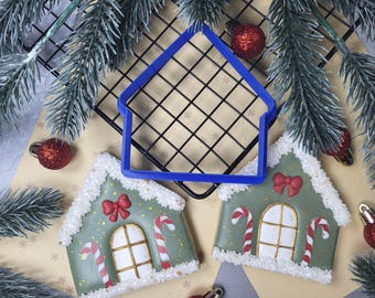 Christmas House Cookie Cutter STL File | 3D Printer Model | One Size | Instant Download