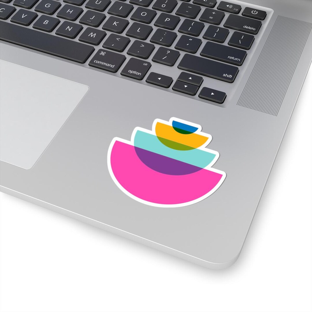 Colorful Layered Risograph Style Semi-circle Sticker | Kiss-cut Sticker ...