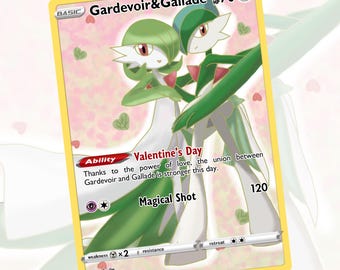 Gardevoir & Gallade | Valentine's Day Special | Personalized Fan Art Pokemon TCG Card