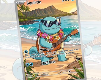 Squirtle Hawaii | Custom Card Fan Art Pokemon TCG