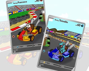 Totodile & Fuecoco Racing | Custom Fan Art Pokemon TCG Card