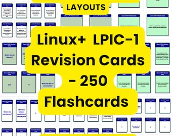Linux+ / LPIC-1 Revision Cards - 250 Flashcards | 8 PDFs + CSV | Instant Download