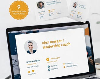 Professional Editable HTML Email Signature Templates Bundle for Coaches & Consultants - 9 Modern HTML Templates