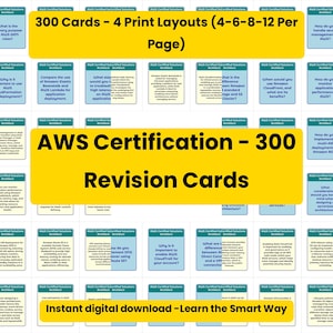 AWS Certified Solutions Architect Exam Prep: 300 Revision Cards (Digital Download)