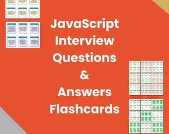 300 JavaScript Interview Q and A Revision Cards | Flashcards | PDF | Instant Download