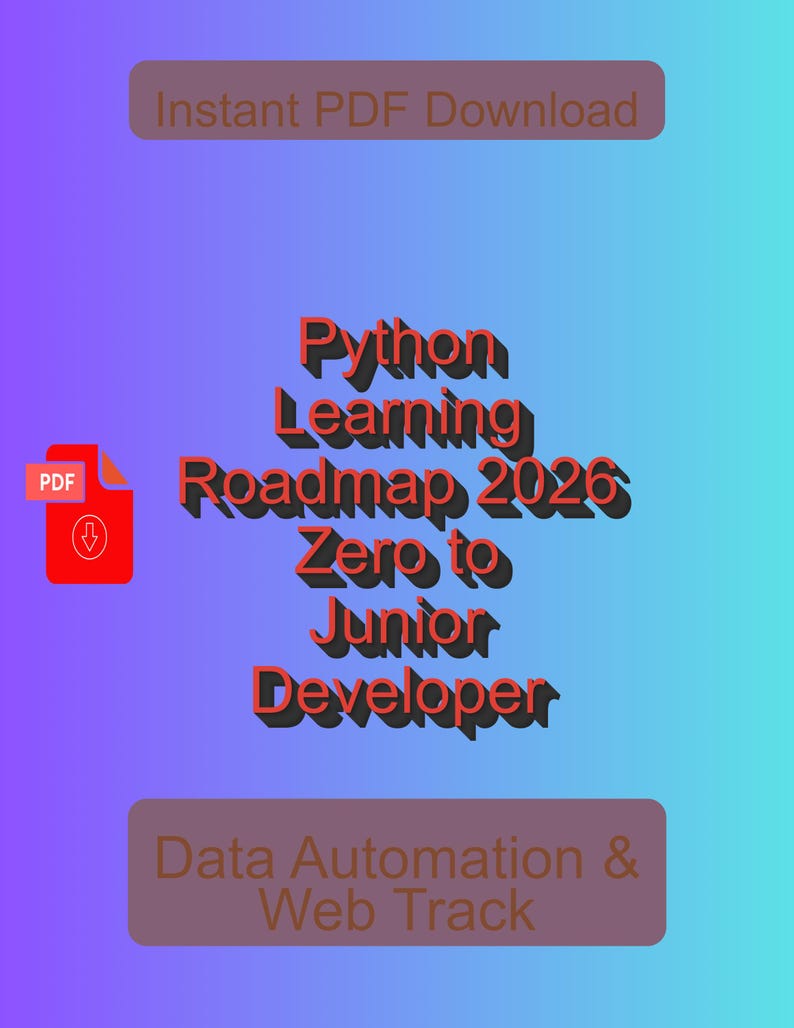Plan de aprendizaje de Python 2026: De principiante a desarrollador junior / Automatización de datos y desarrollo web / Descarga instantánea en PDF imagen 1