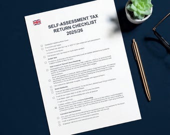 UK Self Assessment Tax Return Checklist 2025 2026 | Sole Trader Freelancer HMRC | Expenses Deadlines Guide PDF