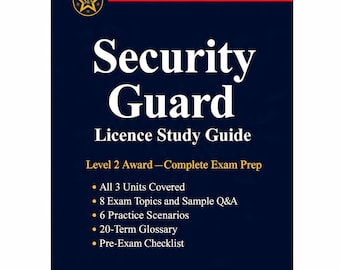SIA Security Guard License Study Guide | Level 2 Award Exam Prep | UK Private Security | PDF Download