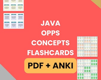 80 Plus Java OOP Concepts Revision/Flashcards | PDF + ANKI | Instant Download