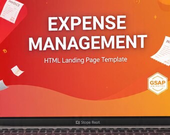Expense Tracker Website Template HTML CSS JavaScript GSAP Animation, Finance SaaS Landing Page