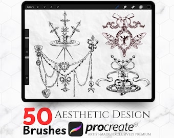 50 Flash Tattoo For Procreate | Tattoo Brush Set | Procreate Brushes | Flash tattoo Bundle | Cybersigilism Tattoo
