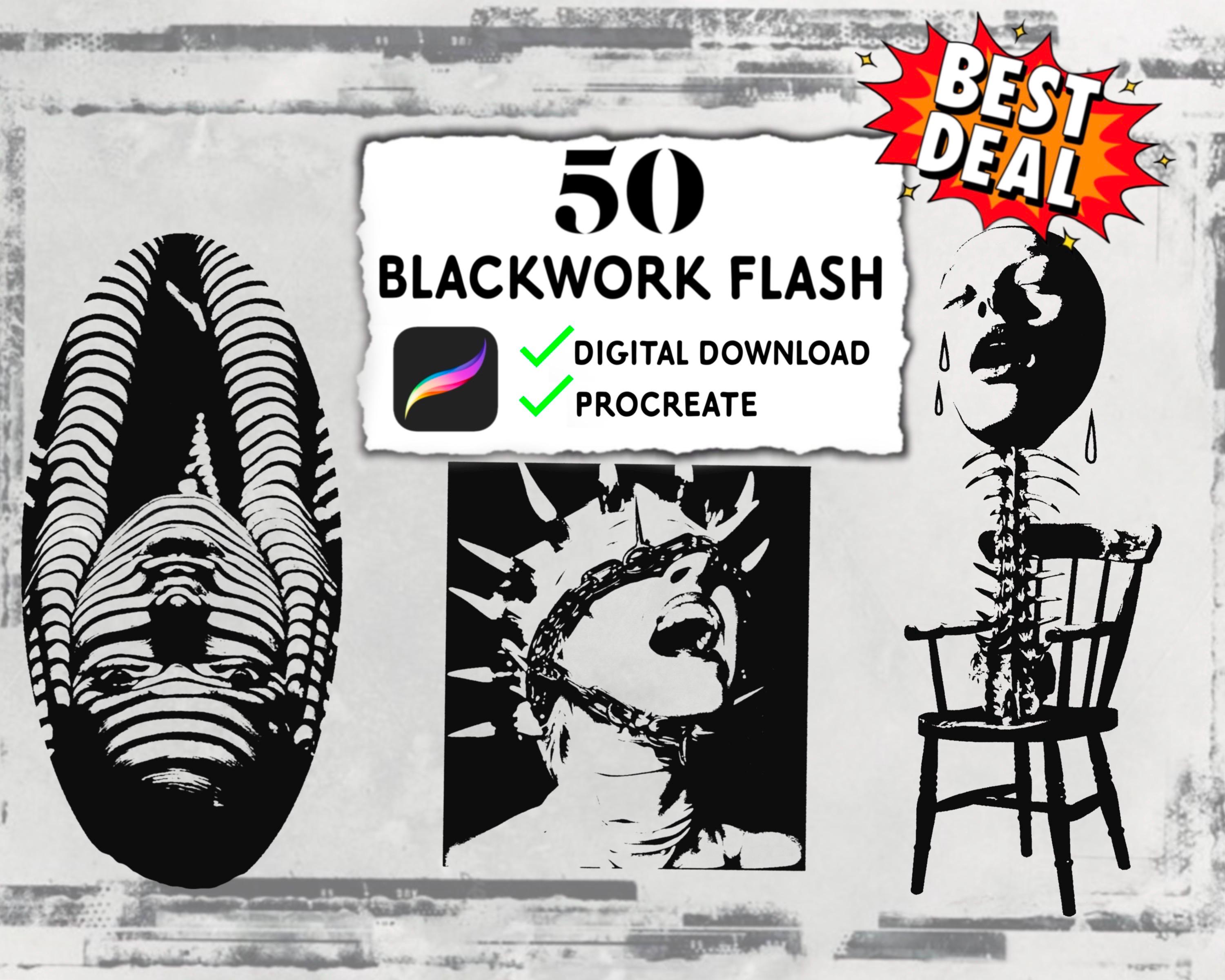 Procreate Brushes | Tattoo Stamps | Blackwork Tattoo Flash | Procreate ...