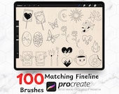 100 Fineline Tattoo For Procreate, Matching Tattoo Bundles, Flash Tattoo, Digital Download For Procreate.