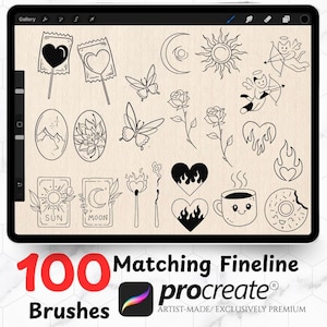 100 tatouages fineline pour procréer, lots de tatouages assortis, tatouage flash, téléchargement numérique pour procréer.
