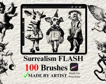 100 Surrealism Flash Tattoo For Procreate | Realism Tattoo | Flash Tattoo Bundles | Tattoo Stamp | Digital Download