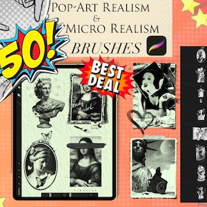 50 Micro Realism Tattoo stencil pack | Tattoo bundle | Tattoo brush | Tattoo Design | Procreate Brush | Procreate stamp