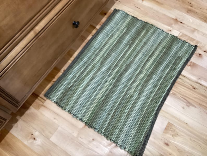 Handwoven Green Rag Rug - Multiple Sizes Available - Etsy