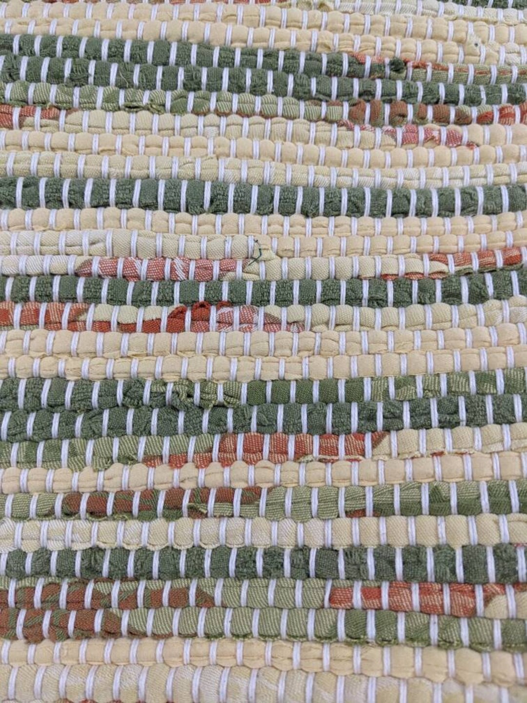 Woven Rug, Yellow Rag Rug, Handwoven Sage Green Coral and Yellow Rug - Etsy