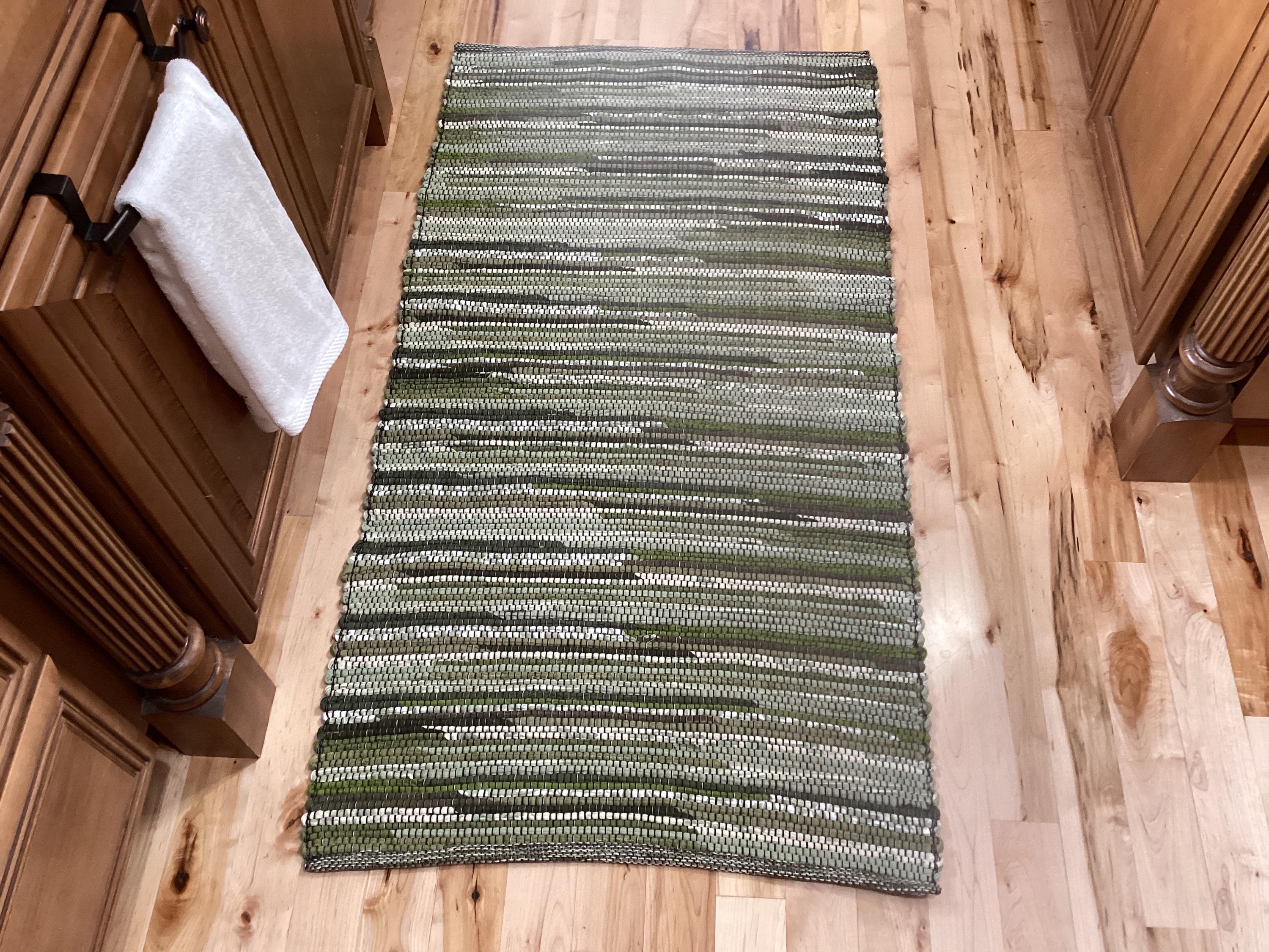 Handwoven Green Rag Rug - Multiple Sizes Available - Etsy