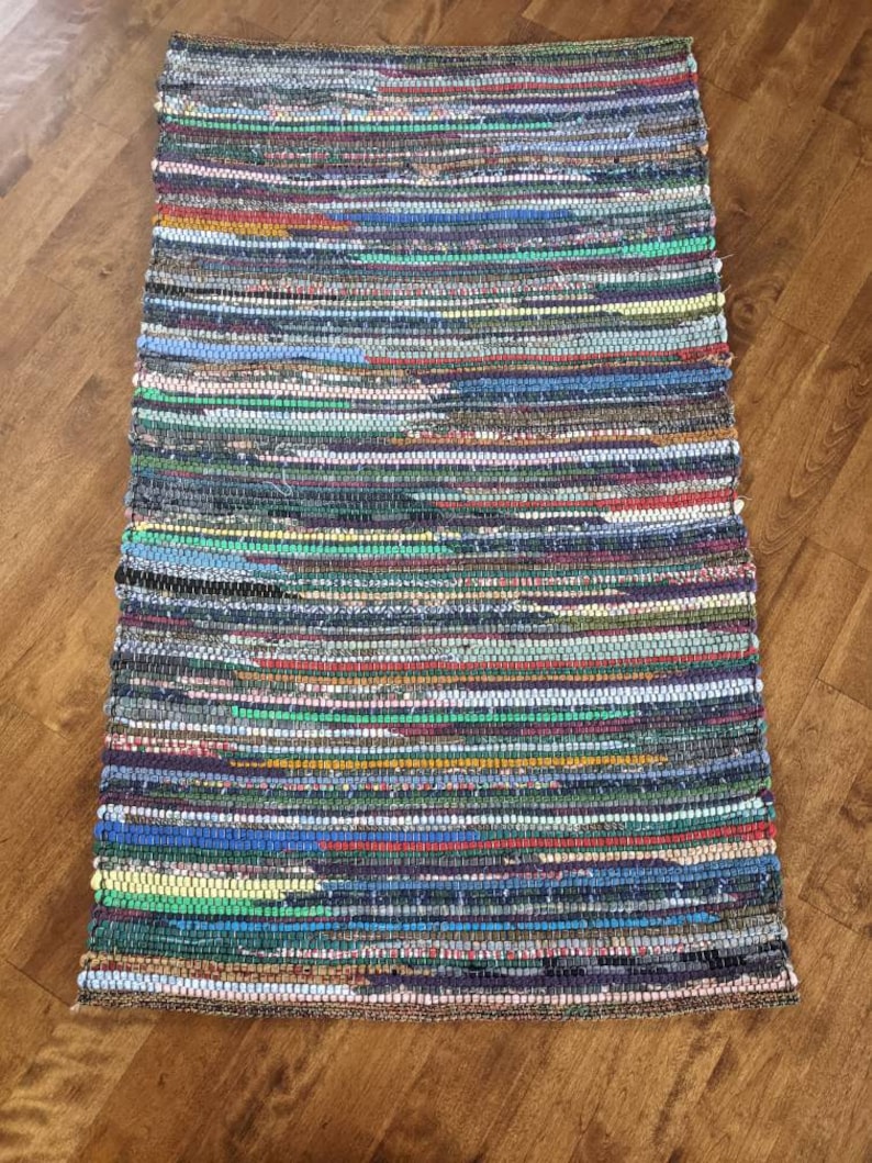 Rug Multicolour Rag Rug Handwoven Colorful Rag Rug, Multicolor Floor Mat, Vintage Runner ...