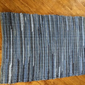 Denim Rag Rug From Blue Jeans Multiple to Choose From - Etsy
