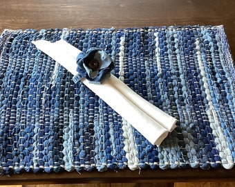 Denim Napkin Rings - Eco-friendly and Sustainable - Unique Wedding Decor - Multiple Sets and Quantities Available