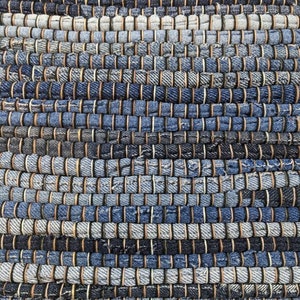 Handwoven Denim Rag Rug from Blue Jeans - Multiple to Choose From