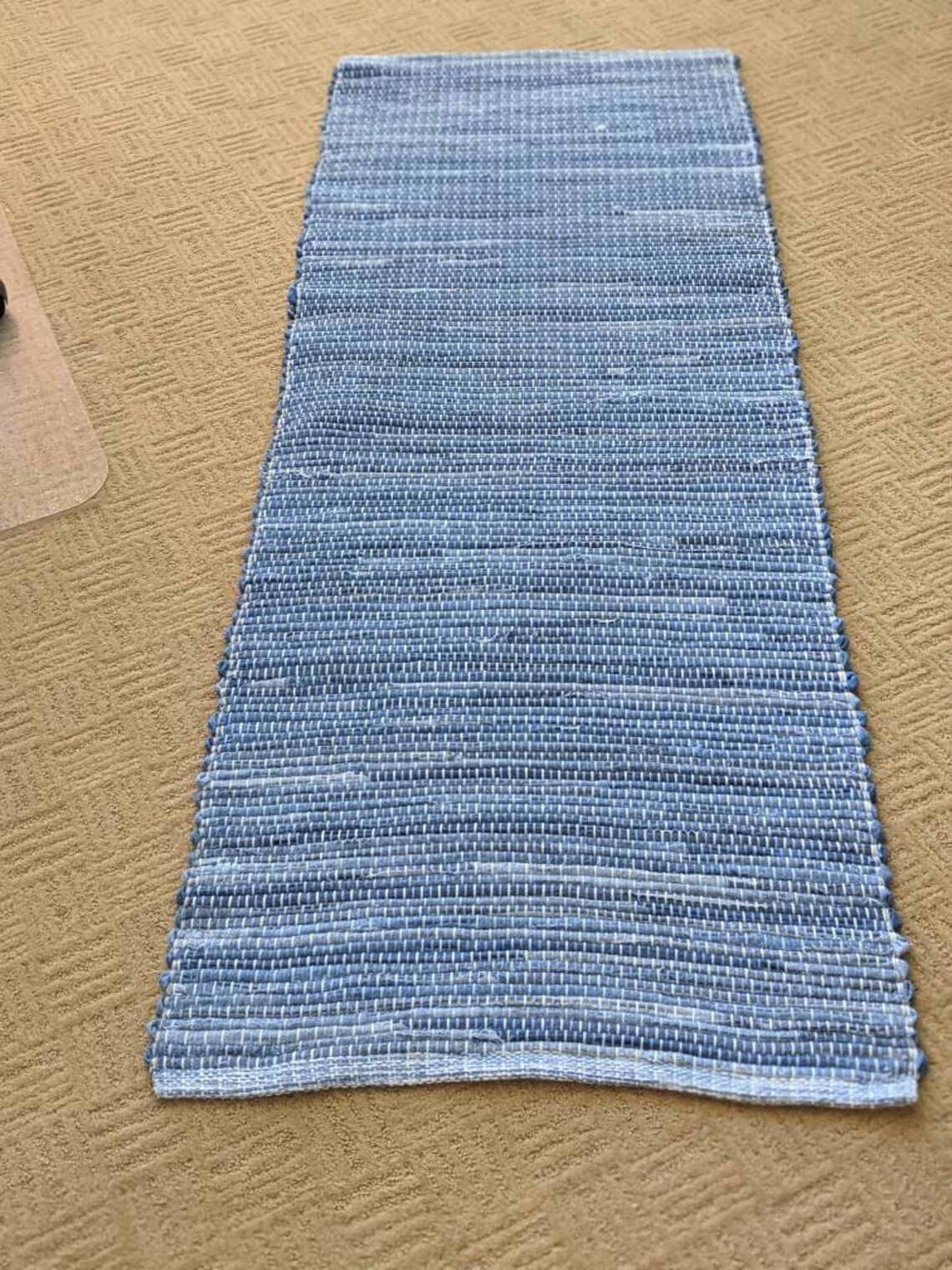 Handwoven Rag Rug Runner Denim Blue Jeans The workhorse Etsy