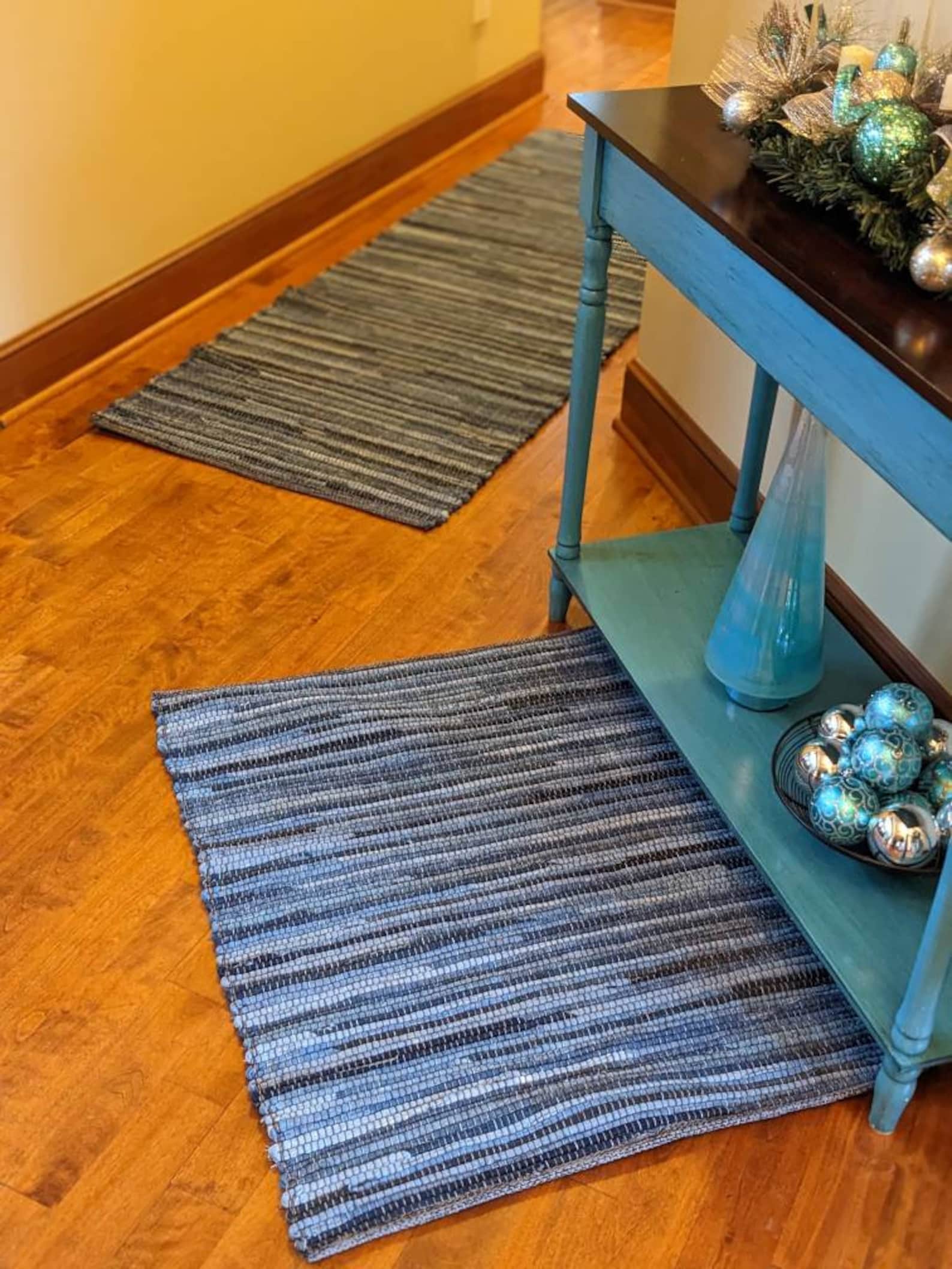 Denim Rag Rug From Blue Jeans Multiple to Choose From Etsy