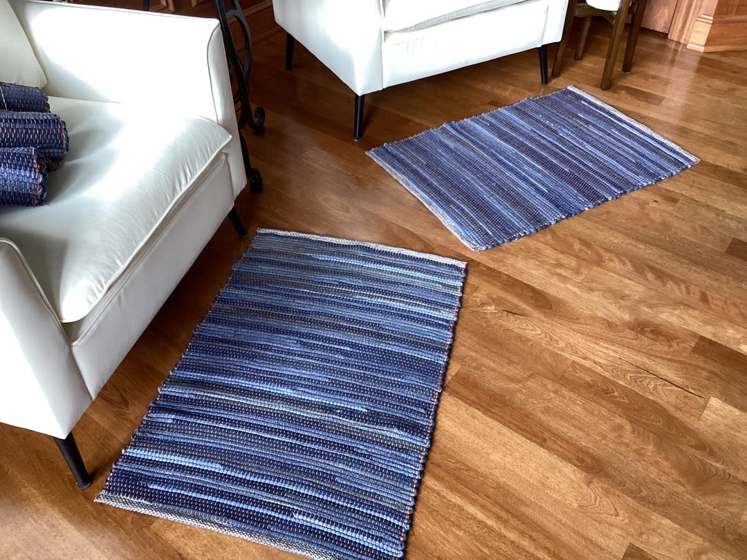 Handmade Denim Rag Rug From Blue Jeans - Multiple to Choose From - Etsy