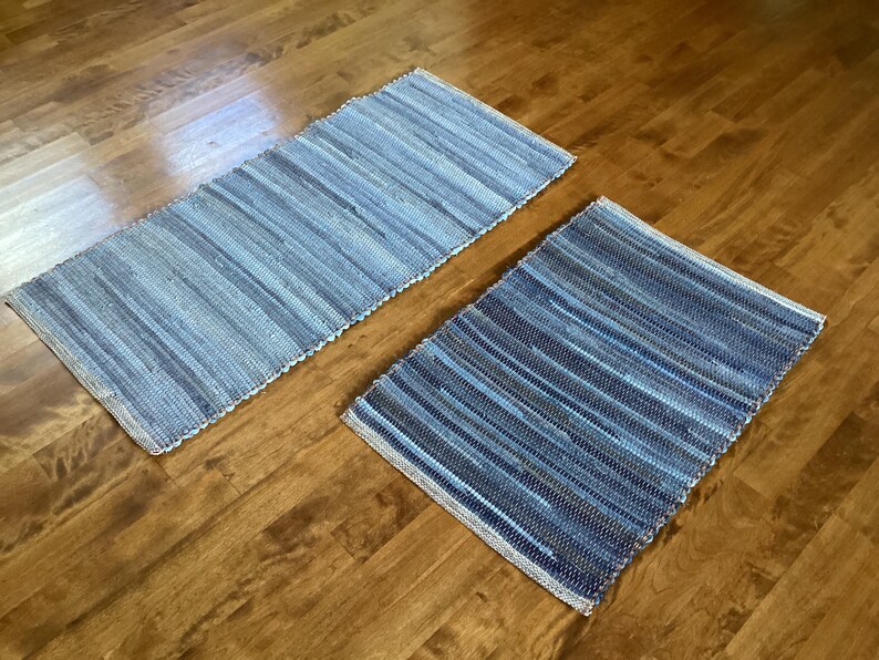 Handmade Denim Rag Rug From Blue Jeans - Multiple to Choose From - Etsy