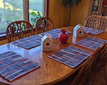 Set of 2 Woven Placemats - Patriotic Table Mats - Two Sets Available