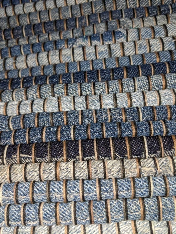 Denim Rag Rug From Blue Jeans Multiple to Choose From - Etsy