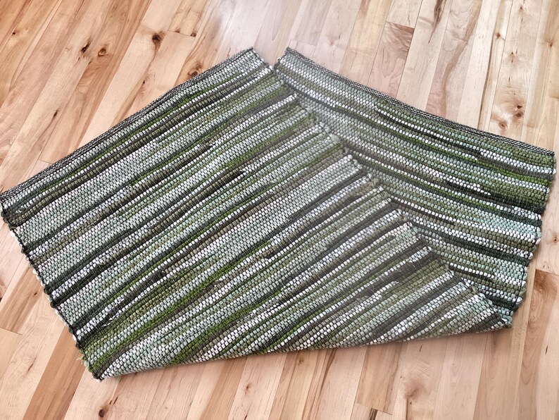 Handwoven Green Rag Rug - Multiple Sizes Available - Etsy