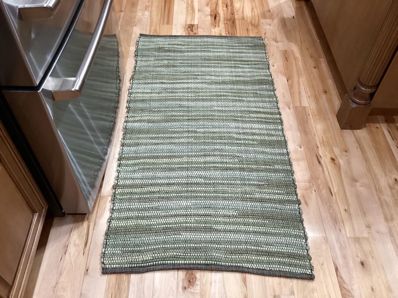 Handwoven Green Rag Rug - Multiple Sizes Available - Etsy