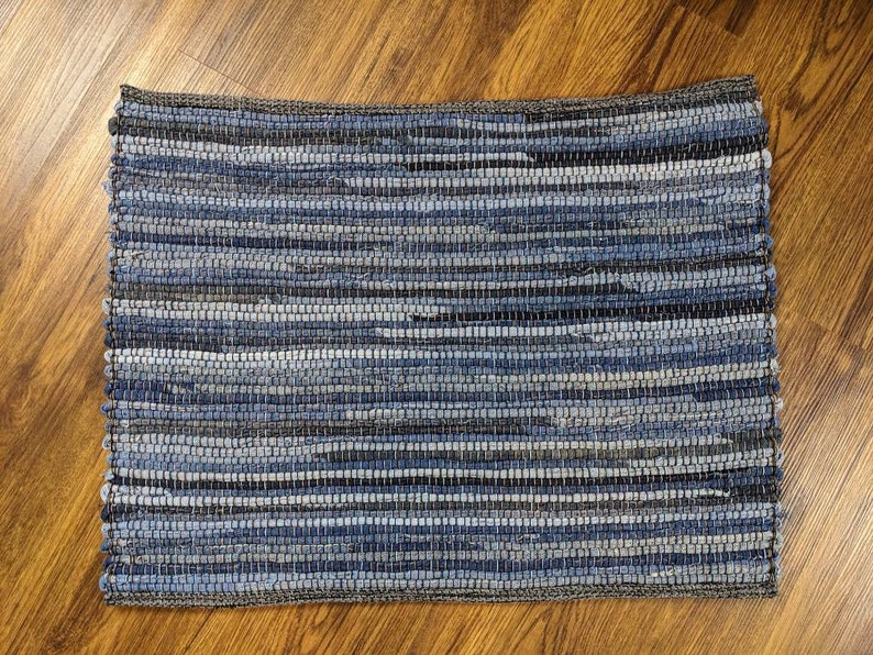 Denim Rag Rug From Blue Jeans Multiple to Choose From Etsy