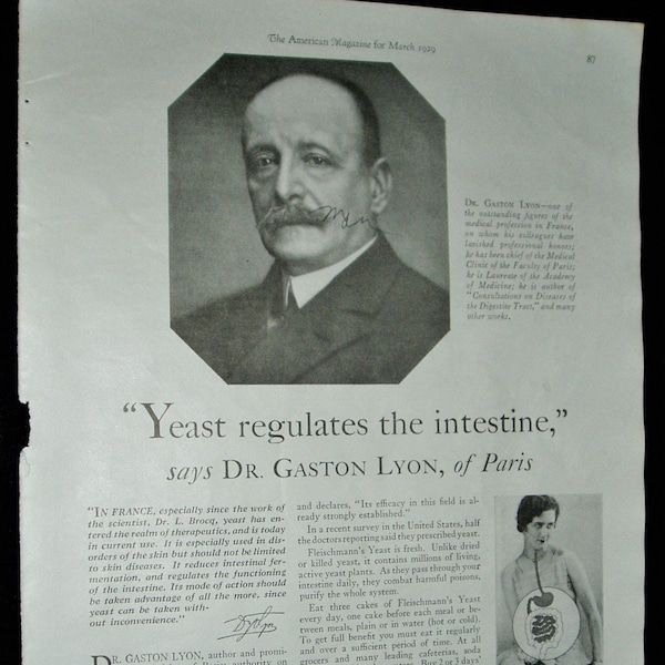 Full Page Advertisement, 1929 Magazine, Fleischmann's Yeast