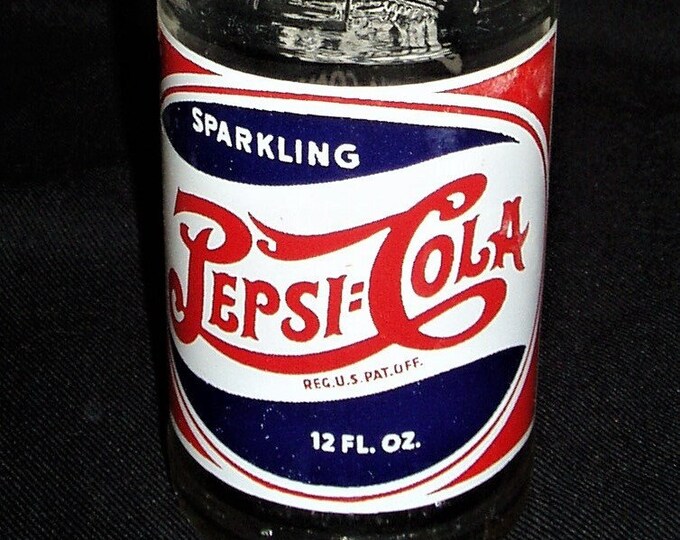 Pepsicola Bottle, Oskaloosa, Iowa, Red White Blue, 1940's Etsy