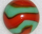 Akro Agate Corkscrew, 3-Color, Orange Green Brown, .710 quot 23 32 quot